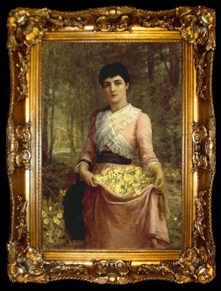 framed  Edwin long,R.A. The Daughters of Our Empire. England The Primrose, ta009-2